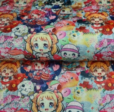 Polaire doudou fourrure imprimé manga stenzo – Image 3