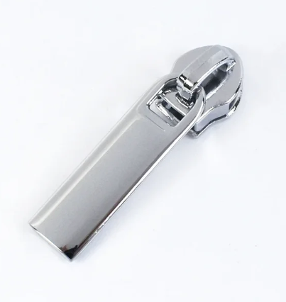 Curseur languette rectangle pour fermeture nylon métallique #5 argent