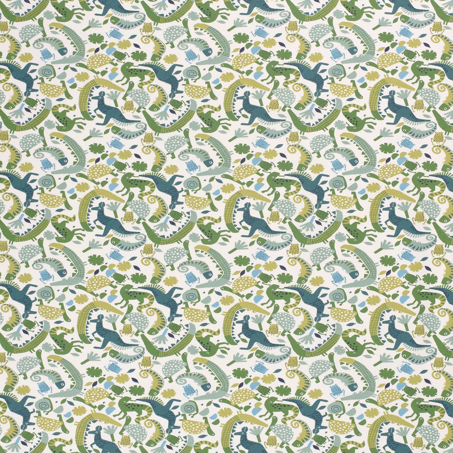 Jersey impression digital caméléon crocodile fond blanc cassé – Image 3