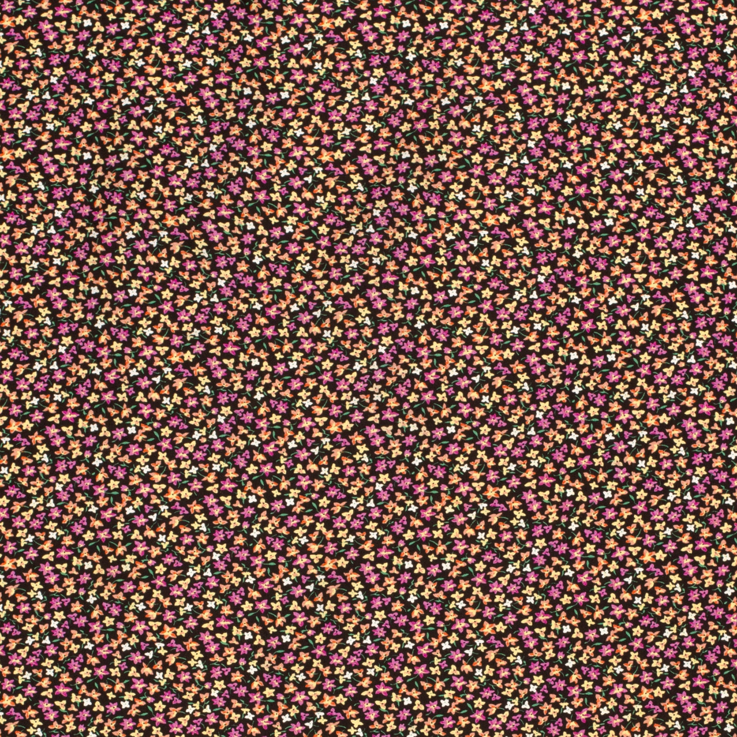 COUPON 1M10 Viscose petites fleurs fond noir – Image 3