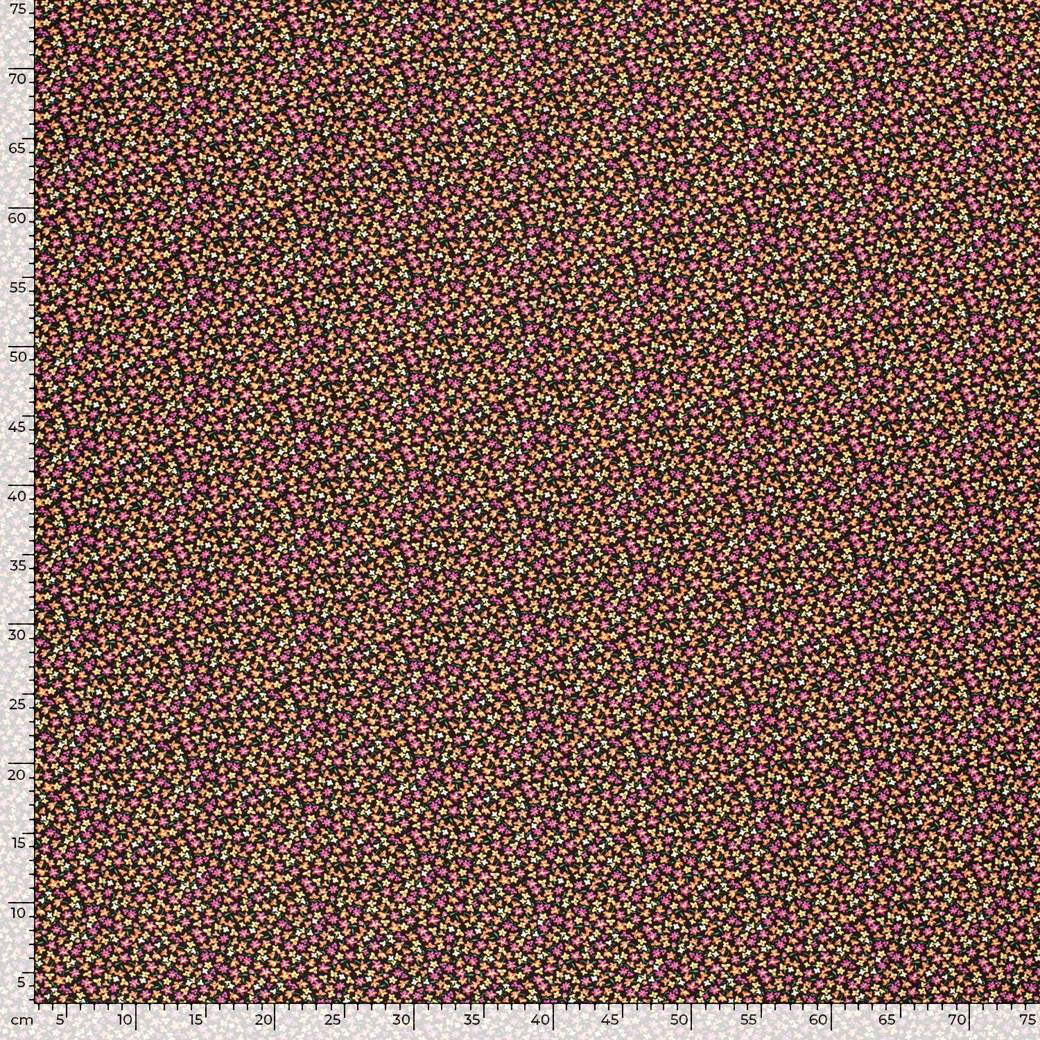 COUPON 1M10 Viscose petites fleurs fond noir – Image 4