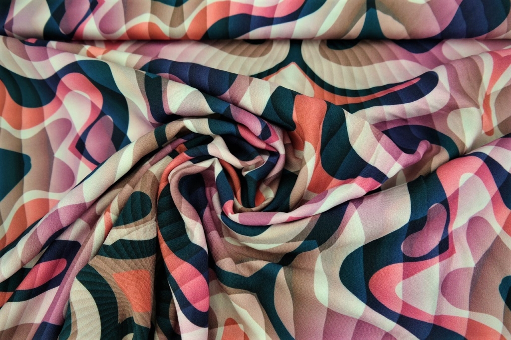 Viscose effet optique rose saumon Stenzo – Image 3
