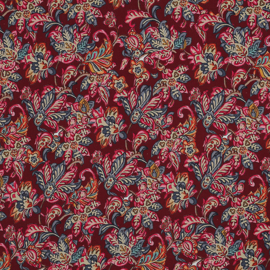 Viscose indienne bordeaux – Image 2