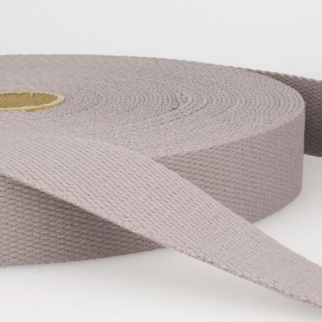 Sangle coton 25 mm gris moyen