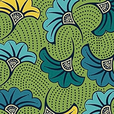 Microfibre acrylique touché coton fleurs mariage fond vert – Image 2