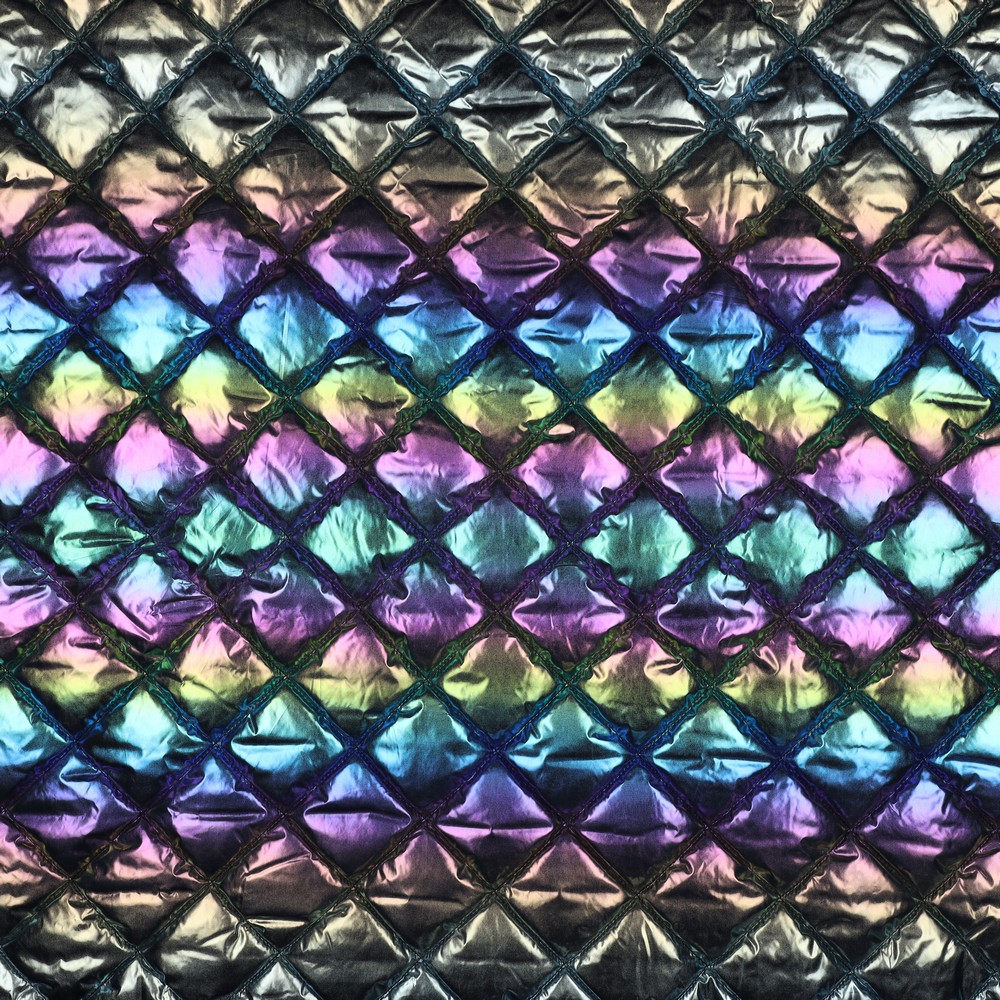 Tissu doudoune matelassé métallisé multicolore – Image 5