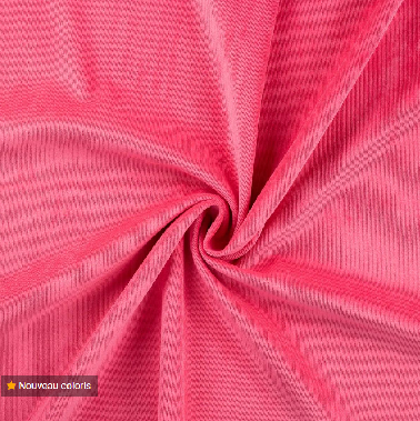 Velours milleraie fine côte rose fuchsia