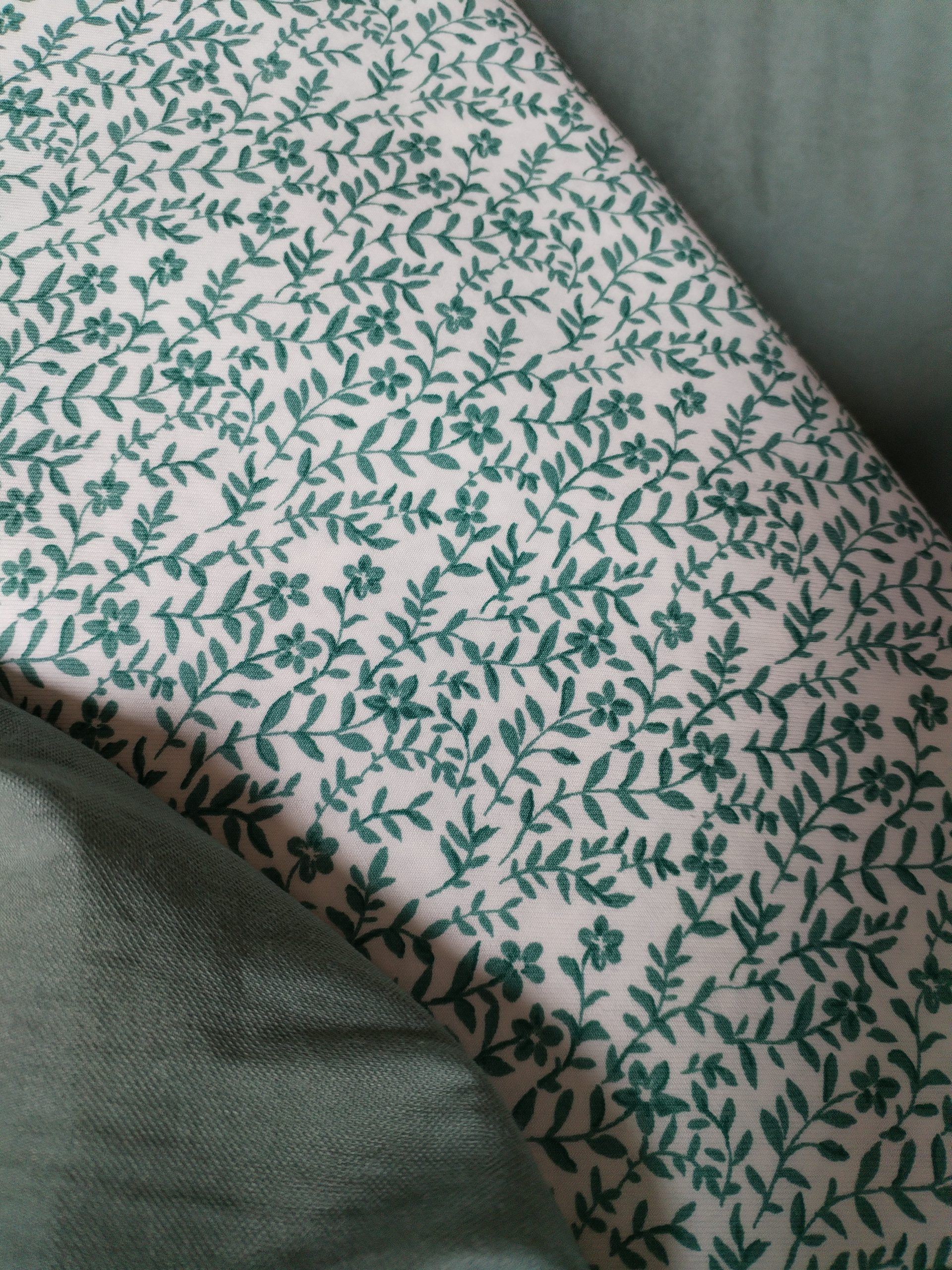 Coton Twill feuilles dusty mint – Image 2