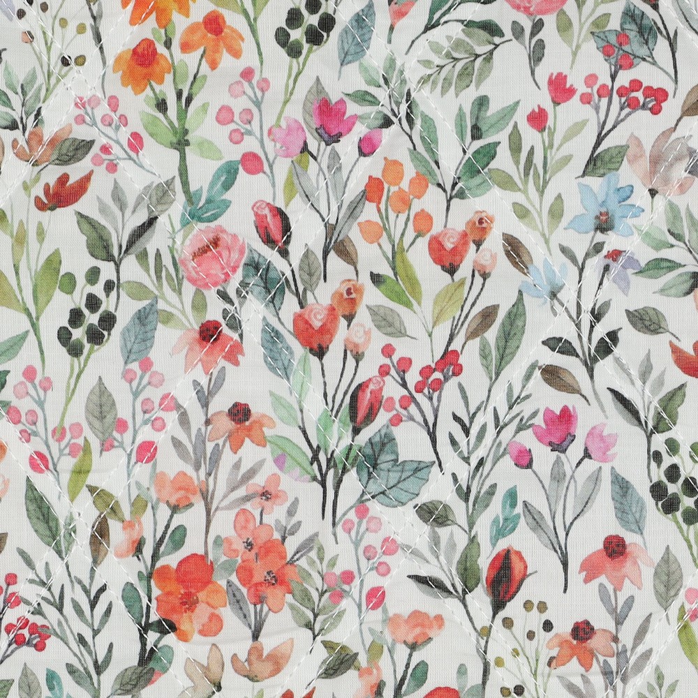 Tissu coton matelassé fleurs losange – Image 4