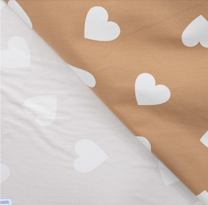 French terry cœur blanc fond camel – Image 2