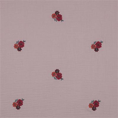 Double Gaze Poppy brodé fleurs – Image 4