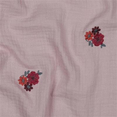 Double Gaze Poppy brodé fleurs – Image 3