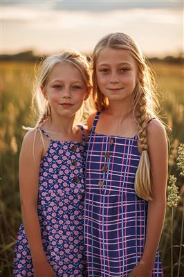 Coton Popeline Poppy check petites fleurs bleu et rose – Image 2