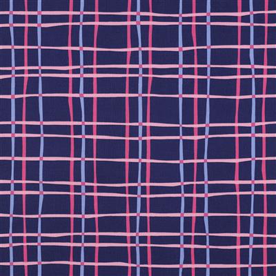 Coton Popeline Poppy check bleu et rose – Image 3
