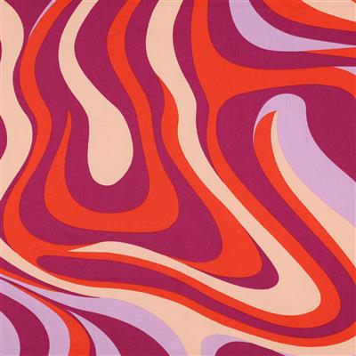 Satin de coton abstrait rose violet – Image 3