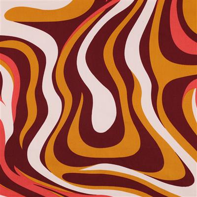 Satin de coton abstrait orange – Image 3
