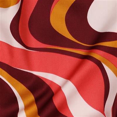 Satin de coton abstrait orange – Image 4