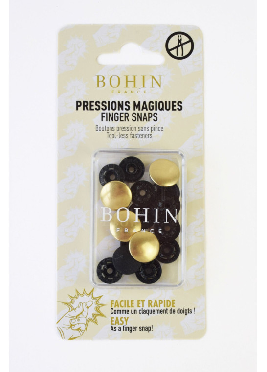 Boutons pression magiques métal sans pince 14 mm - or