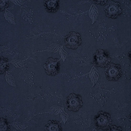 Coton brodé bleu marine – Image 2