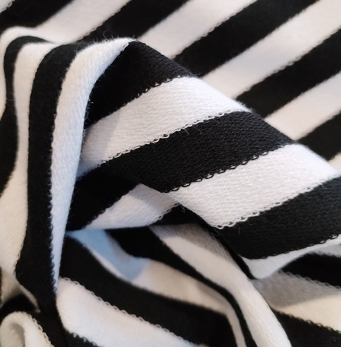 French terry marinière noir et blanc – Image 2