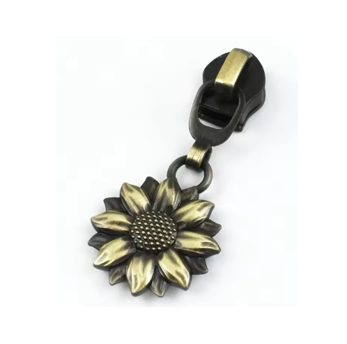 Curseur tournesol pour fermeture nylon métallique #5 bronze