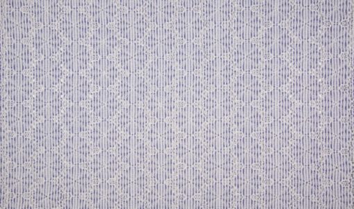 Coton brodé festonné rayé blanc et bleu – Image 4