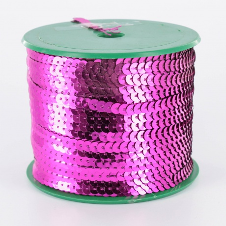 Galon paillette 1 rang 6 mm fuchsia