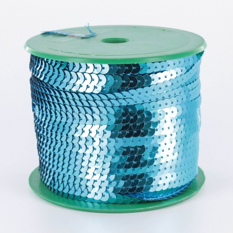 Galon paillette 1 rang 6 mm turquoise