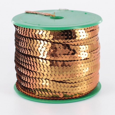 Galon paillette 1 rang 6 mm cuivre