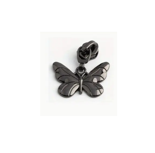 Curseur papillon plein gun noir maille nylon 5mm
