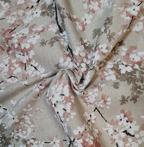 Toile polycoton fleurs japonaises