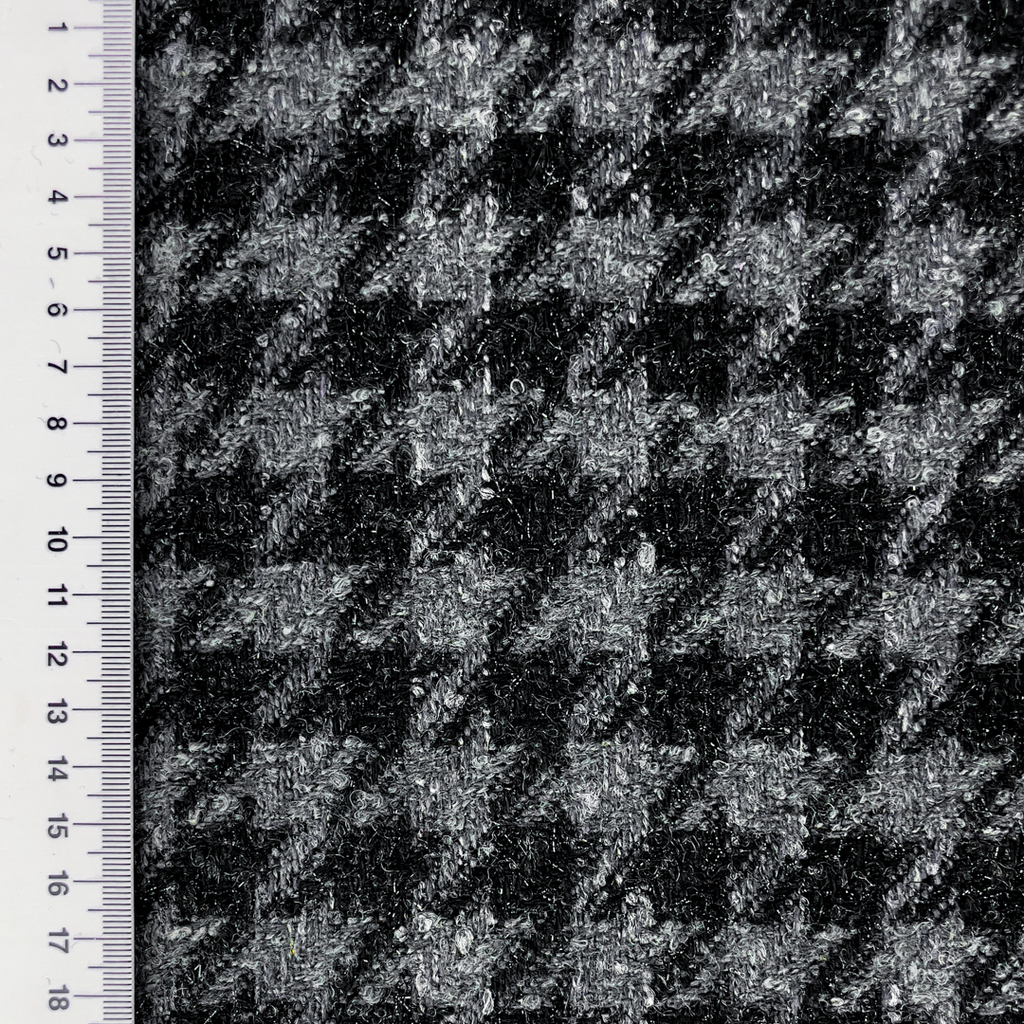 Tissu lainage pied de coq lurex manteau