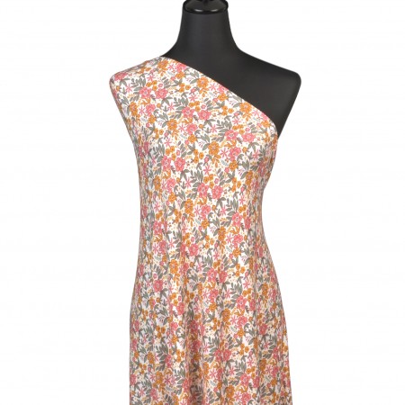 Jersey gratté polyester fleurs feuillage Lucie – Image 3