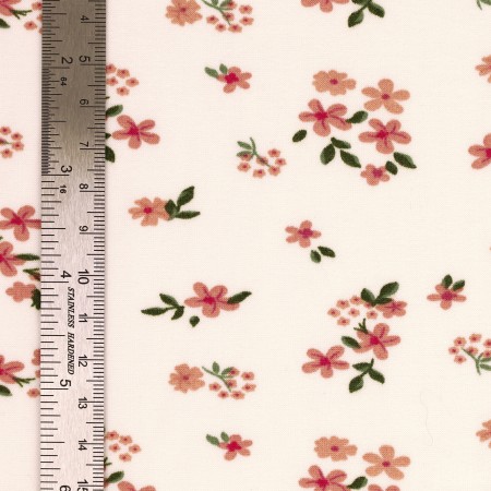 Jersey gratté polyester fleurs Léa – Image 2