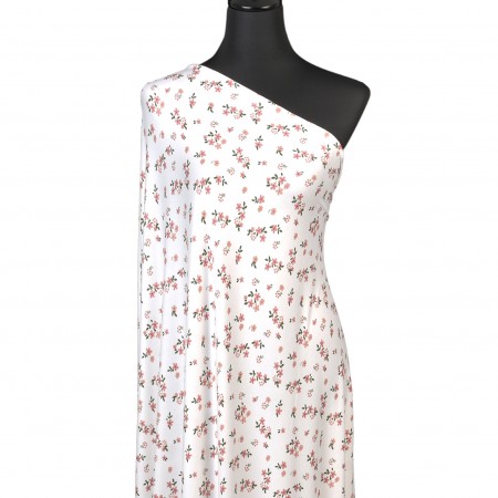 Jersey gratté polyester fleurs Léa – Image 3
