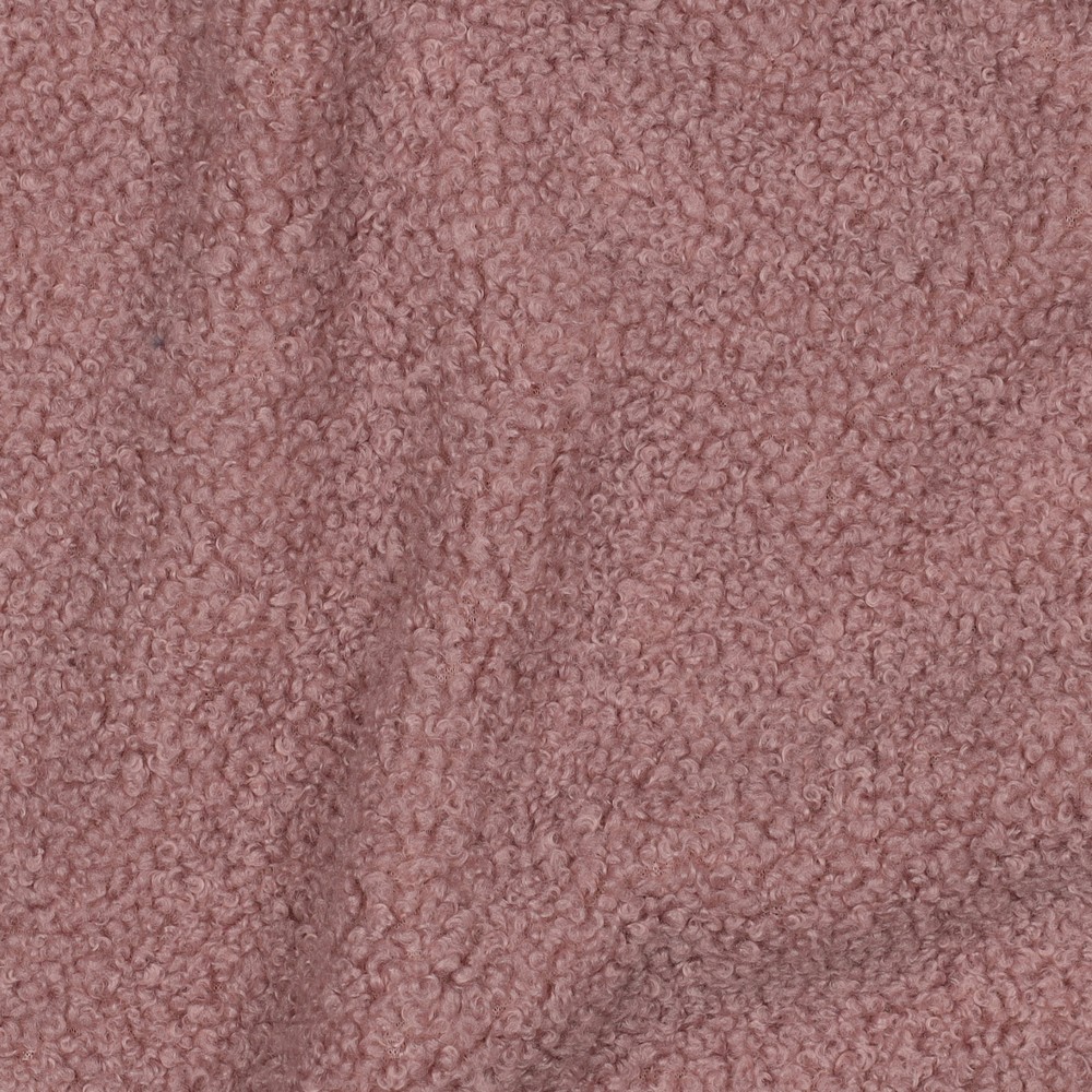 Tissu bouclette doublé polaire rose poudré – Image 4