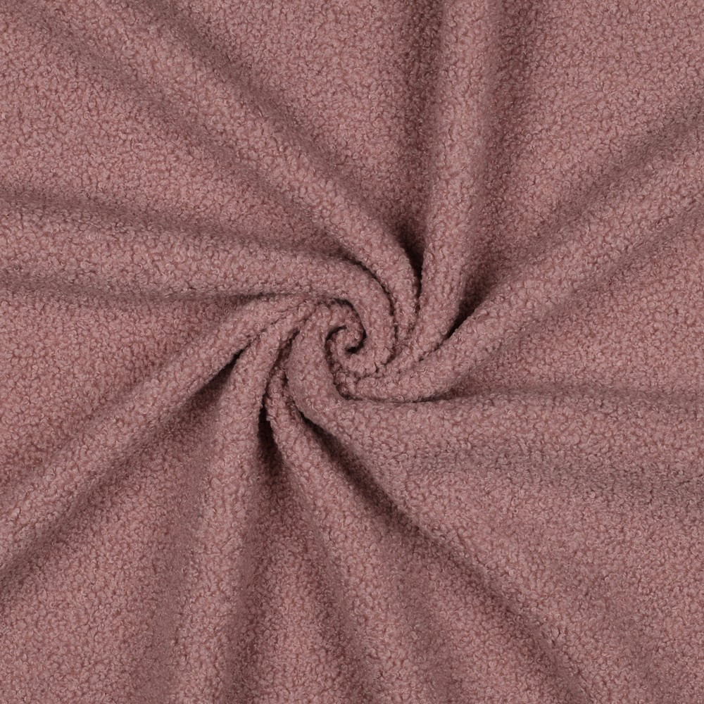 Tissu bouclette doublé polaire rose poudré – Image 3