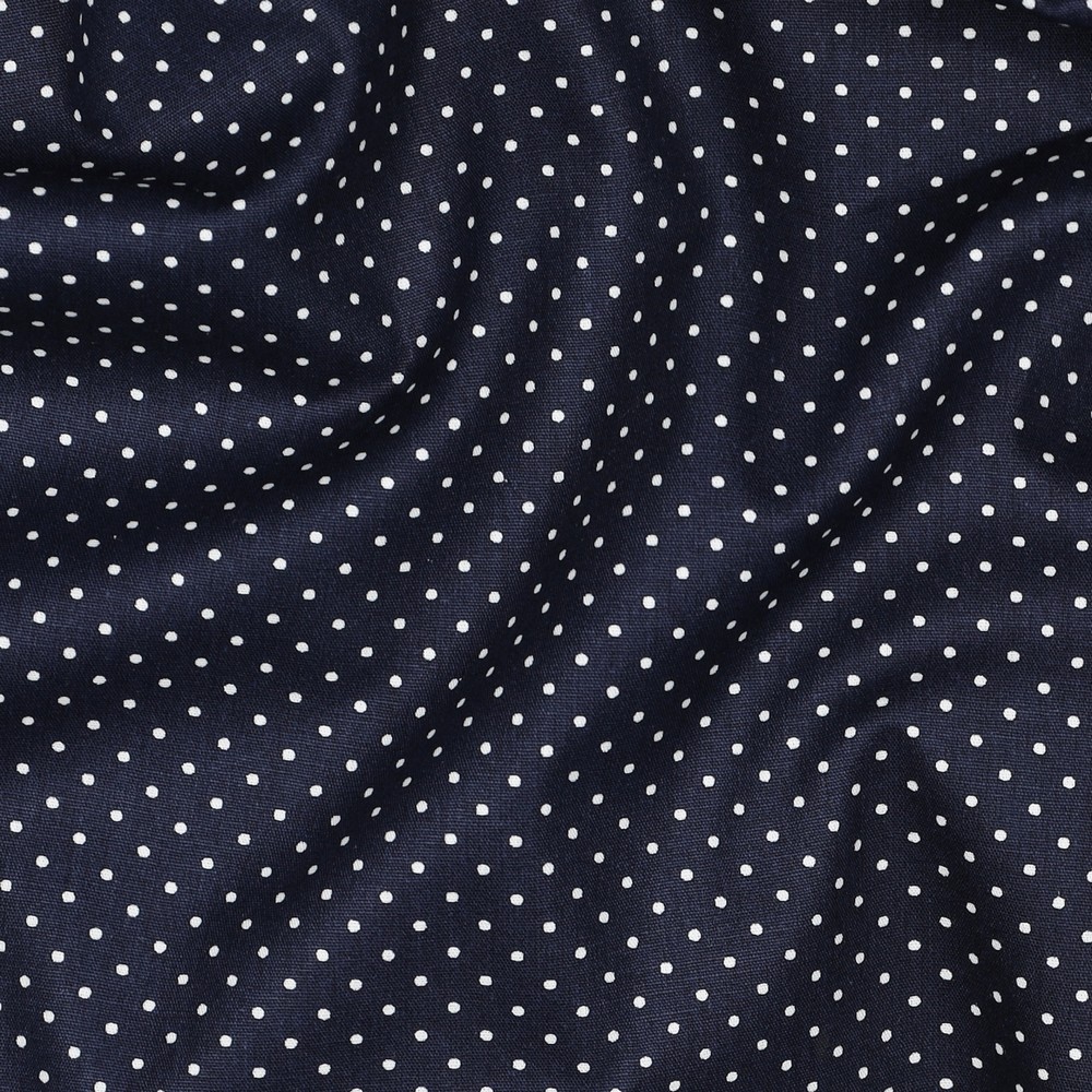 Coton Popeline Imprimé petits pois marine – Image 5
