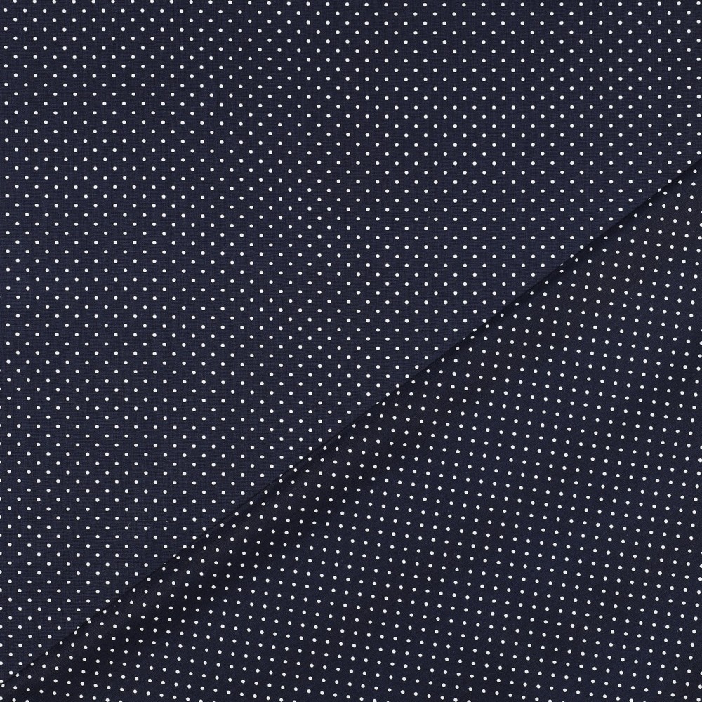 Coton Popeline Imprimé petits pois marine – Image 4