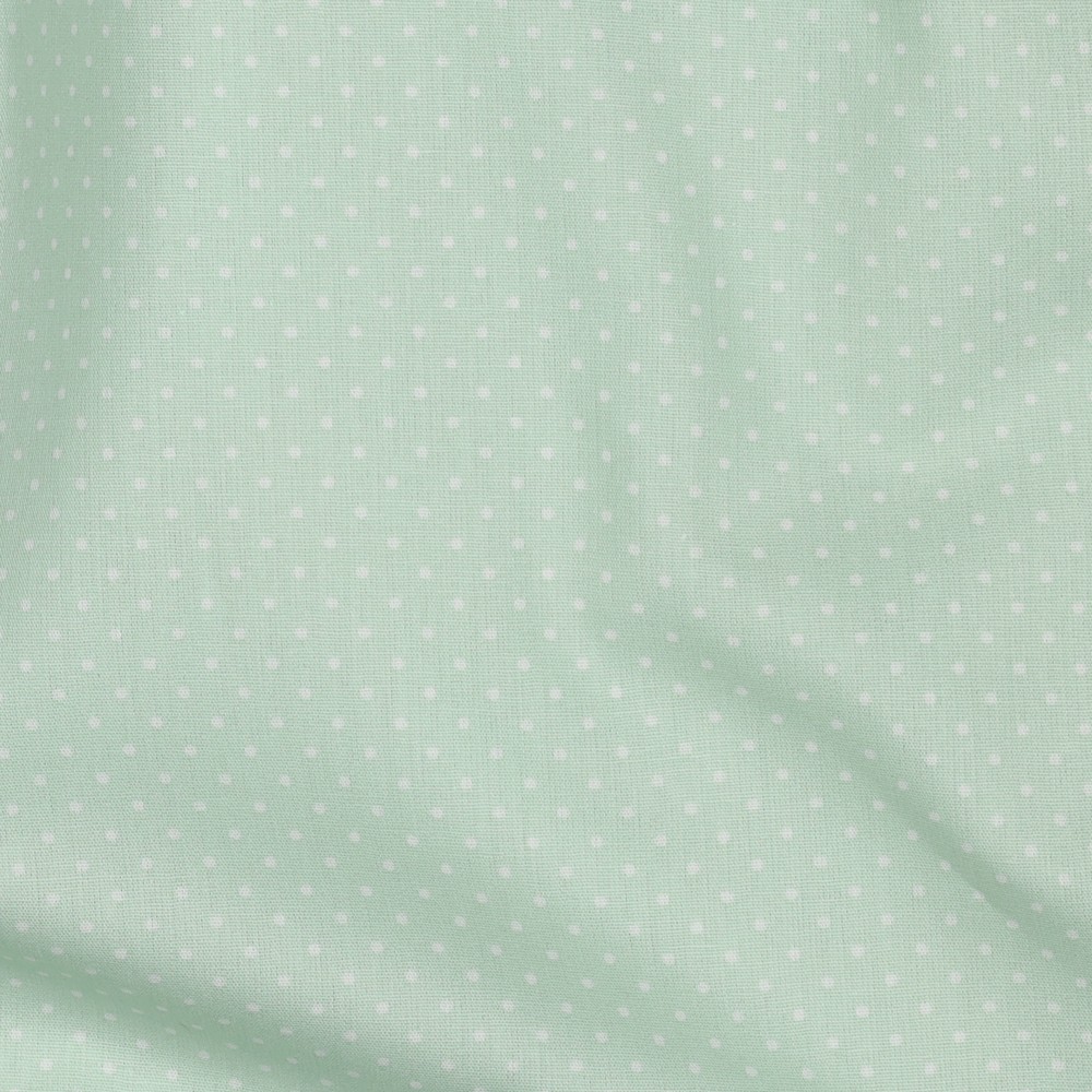 Coton Popeline Imprimé petits pois menthe – Image 3