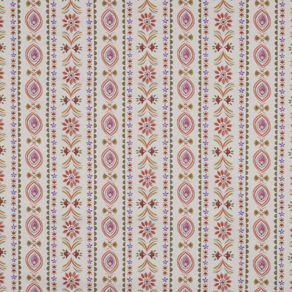 Coton Popeline Poppy fleurs motif indien fond écru ligne – Image 5