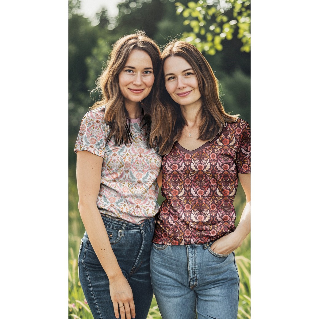 Jersey fleurs bordeaux Poppy – Image 5