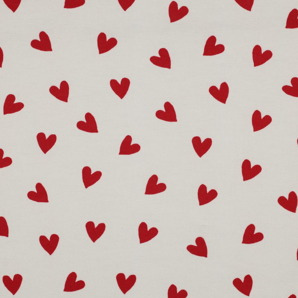 Flanelle de coton écru coeur rouge – Image 5