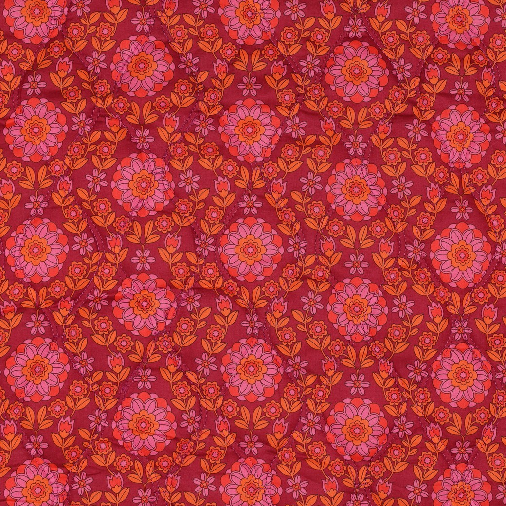 Matelassé double face ronde des fleurs rose et bordeaux Poppy – Image 4