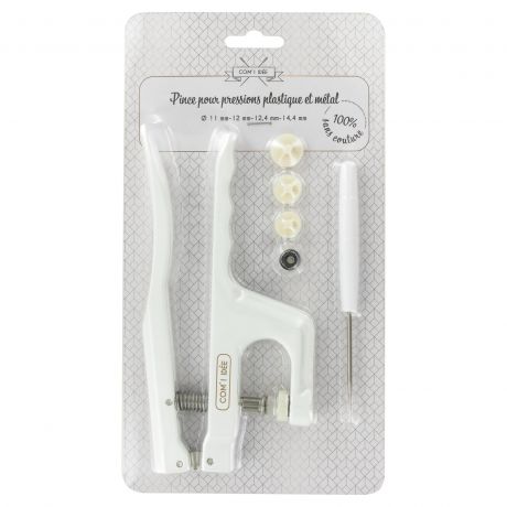 Pince universelle pour pression plastique blanche com’1 idée