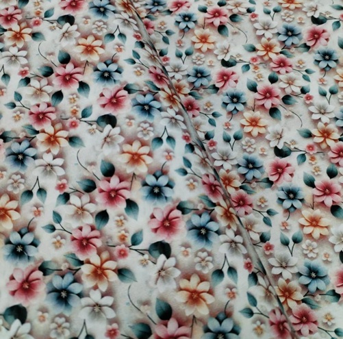 Popeline coton Fleurs 3D Stenzo