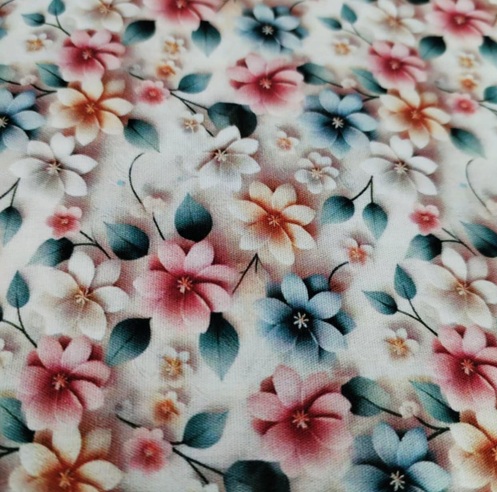Popeline coton Fleurs 3D Stenzo