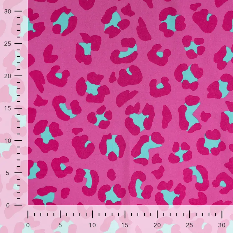 Voile de Popeline coton graou léopard rose – Image 3