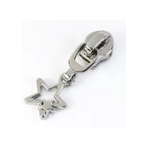 Curseur double étoile pour fermeture nylon métallique #5 argent
