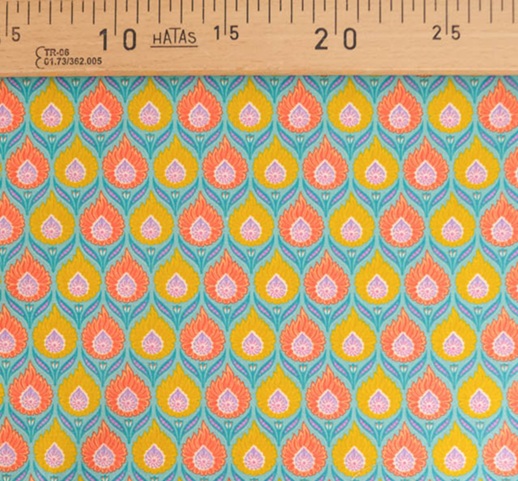 Percale de coton Luka orange et céladon – Image 3